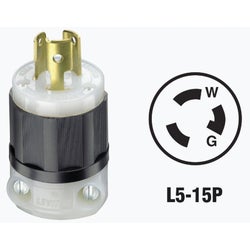 Item 516284, Industrial grade black and white locking cord plug.