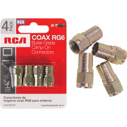 Item 516873, Designed for custom coaxial cable lengths, the RG6 weather-resistant crimp-