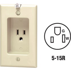 Item 519656, Single outlet with recessed plate and heavy-duty hook for holding a large 