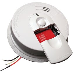 Item 521104, AC/DC powered, ionization smoke alarm that operates on a 120V power source 