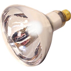 Item 521264, R40 incandescent heat light bulb with medium brass base.