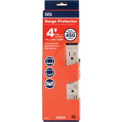 Item 522163, 450J (joules) 6-outlet surge protector includes sliding safety covers, 