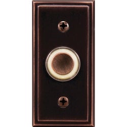 Item 522198, Wired, solid brass push-button with stepped edge design and LED lighted 
