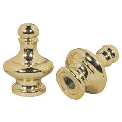 Item 522973, Replacement brass lamp finial. Tapped 1/4-27. 1-3/16 inches high.