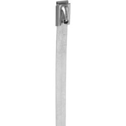 Item 523188, Stainless steel cable tie designed for harsh, corrosive, and salt-water 