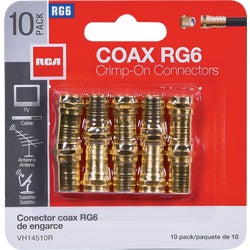 Item 524247, RG6 crimp-on gold-plated F-connectors in a convenient terminate RG6 coaxial
