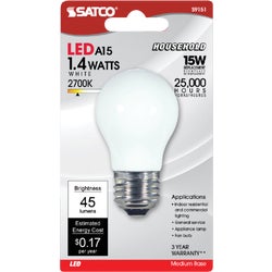 Item 525022, A15 LED (light emitting diode) light bulb with medium base.