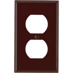 Item 525612, Smooth plastic, standard size outlet wall plate. Easy to clean.
