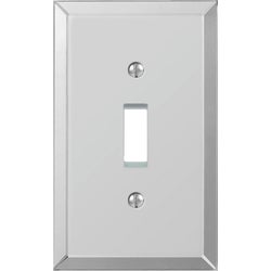 Item 526620, Acrylic beveled mirror, toggle switch wall plate.