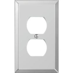 Item 526789, Acrylic beveled mirror duplex outlet wall plate. Durable and stylish.