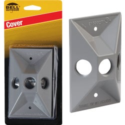 Item 527415, Rectangular cluster cover for use with lampholders. (3) 1/2-inch outlets.