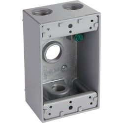 Item 528188, Single gang box with lugs, 2 inches deep with 4 outlets, 1/2-inch NPT (