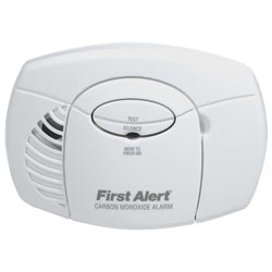 Item 528196, Battery-operated CO (carbon monoxide) alarm.
