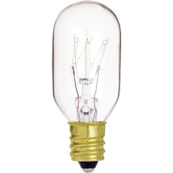 Item 531928, T7 tubular incandescent light bulb with candelabra base.