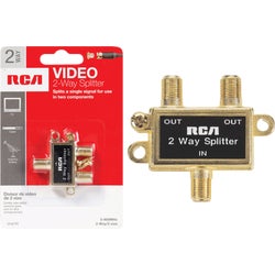 Item 532542, Our 2-way video signal splitter splits a coaxial video signal from cable TV