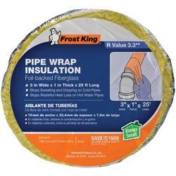 Item 534933, Frost King's foil backed fiberglass pipe wrap is a simple, effective way to