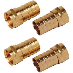 Item 535389, Heavy-duty F-connector converts bare end coaxial cable.