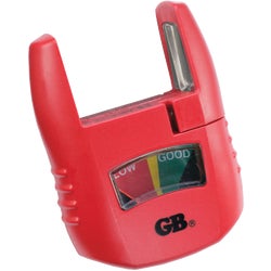 Item 540846, The Gardner Bender Battery Tester checks if a battery is charged or needs 