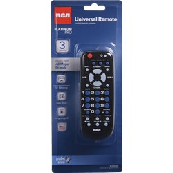 Item 542067, Compact 3-device universal remote is easy-to-use and includes sleep timer, 