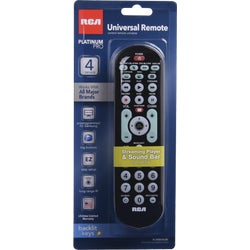 Item 542075, RCA big button remote control features a green backlit keypad.