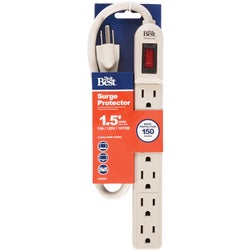 Item 543241, Grounded 6-outlet surge strip.