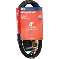 Item 549460, Range replacement cord with 4 conductors, right angle Male cap, and strain 