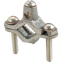 Item 555169, Set screw-type ground clamp. Bronze with bronze screws.