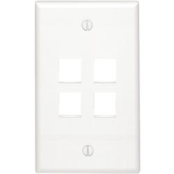 Item 558052, Quickport flush mount wall plates offer field-configurability in an 