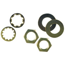 Item 562165, Brass-plated steel nut and washer assortment. For 1/8 IP nipples.