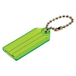 Item 571458, A compact transparent tag (7/8" x 2-1/4") that is ideal for keys or luggage