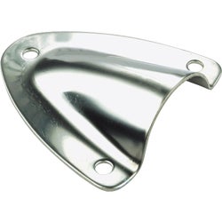 Item 573108, Polished 304 stamped stainless steel. Fastens with No. 6 screws. 1-3/4 In.