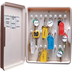 Item 575267, Rugged polypropylene key cabinet organizes keys for home, business, or 