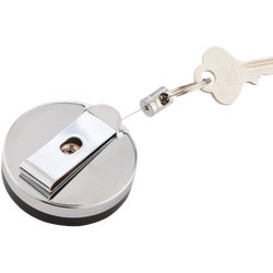 Item 575808, Spring return action retractable key chain.