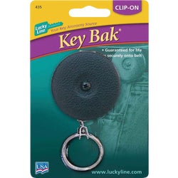 Item 577478, High-quality key reel with 24-inch retractable pull of flat, linked steel 