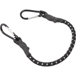 Item 581864, Heavy-duty stretch cord with carabiner hooks to insure the cord will not 