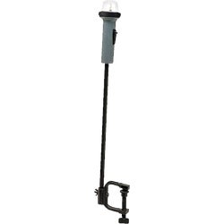 Item 585807, 24" aluminum pole light with adjustable clamp. Easily mounts to transom.