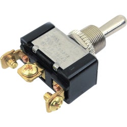 Item 586315, Chrome plated 3-position brass handle toggle switch with mounting stem and 