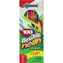 Item 600491, Diamond disposable flexible straws.