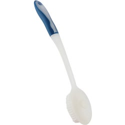 Item 600529, 16-inch bath brush has a 10-3/4-inch long TPE handle with soft 