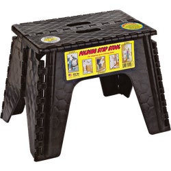Item 600544, Folds from a 12" high step stool with a 300 lb weight capacity to an easy-