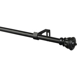Item 600789, Berkley Collection curtain rod has matching decorative finials on each end