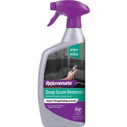Item 600795, Rejuvenate Soap Scum Remover is a non-abrasive, bleach free formula 