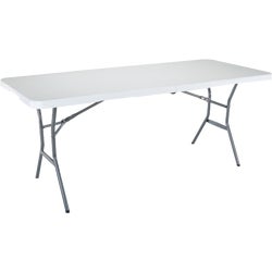 Item 600841, Light commercial, UV-protected high-density polyethylene table folds in 