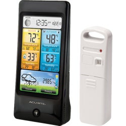 Item 600920, Indoor/outdoor digital weather station has an illuminated color display and