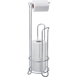 Item 601770, Chrome-steel freestanding toilet paper holder holds one roll of toilet 