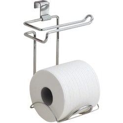 Item 601783, Chrome plated steel over the tank holder holds 1 roll of toilet paper and 