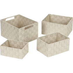 Item 601819, Woven polypropylene fiber baskets with painted metal frame are ideal for 