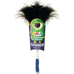 Item 601897, Ostrich feather duster with ergonomic handle, reaches deep crevices