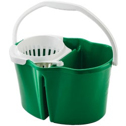 Item 601950, Designed to keep clean and dirty water separate with snap-in wringer.