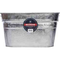 Item 602034, Galvanized steel tub has an offset bottom to keep tub off of ground and a 